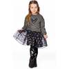Knit Tights with Unicorns and Hearts, Black - Tights - 2