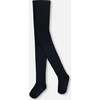 Knit Tights, Navy Blue - Tights - 1 - thumbnail