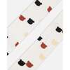 Knit Tights with Teddy Bear Pattern, Off-White - Tights - 3