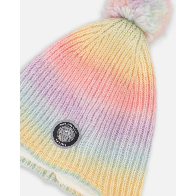 Lined Peruvian Knit Pompom Hat Multicolor, Multicolored - Winter Hats - 4
