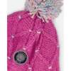Lined Peruvian Knit Hat with Pompom Pink and Multicolor, Pink and Multi-Colored - Winter Hats - 4