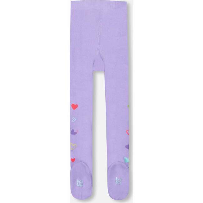 Knit Tights with Hearts, Lavender - Tights - 3