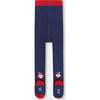 Knit Tights Navy Blue with Apples, Navy Blue - Tights - 2