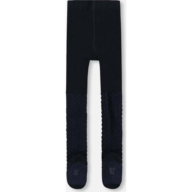 Knit Tights, Navy Blue - Tights - 2