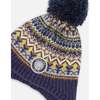 Lined Peruvian Knit Hat with Pompom, Taupe and Navy - Winter Hats - 5