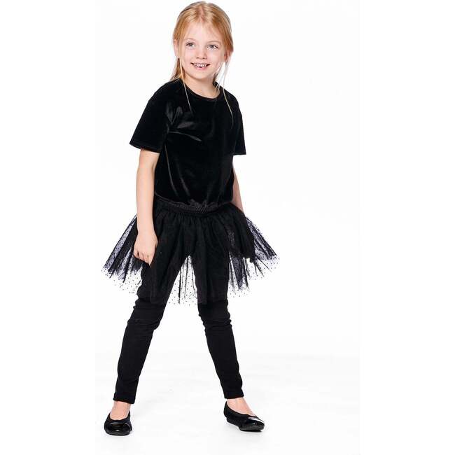 Leggings with Tulle Skirt, Black - Leggings - 2