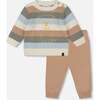 Knitted Top and Pant Set, Light Caramel - Mixed Apparel Set - 1 - thumbnail