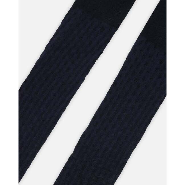 Knit Tights, Navy Blue - Tights - 3