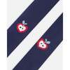 Knit Tights Navy Blue with Apples, Navy Blue - Tights - 3