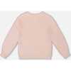 Knit Sweater with Sequin Heart, Pinkish White - Sweaters - 3