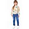 Knitted Sweater with Floral Print, Heather Beige Gray - Sweaters - 2
