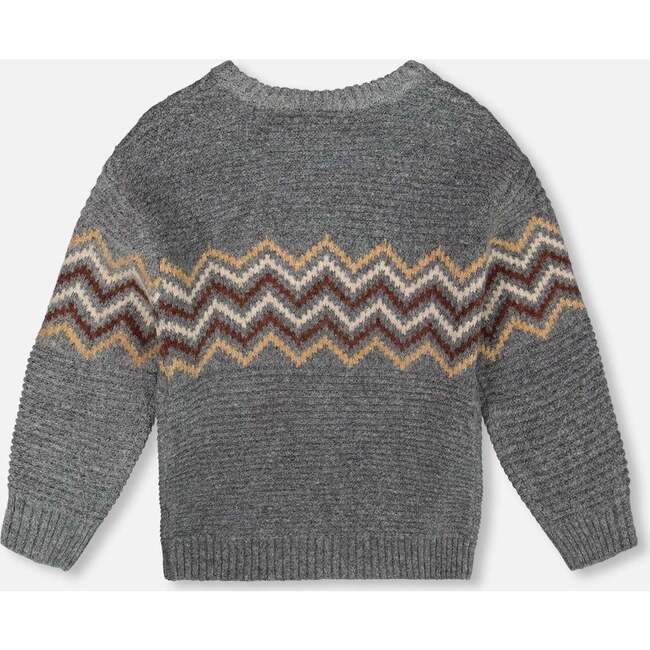 Knit Sweater, Dark Heather Gray - Sweaters - 3