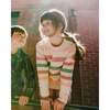 Knitted Tunic with Stripes, Off-White - Sweaters - 2