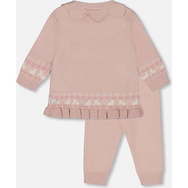 Knitted Top and Pant Set, Light Pink - Mixed Apparel Set - 3