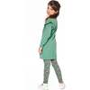 Leggings Green with Flower Print, Green Flower Print - Leggings - 3