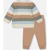 Knitted Top and Pant Set, Light Caramel - Mixed Apparel Set - 3