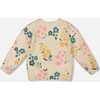 Knitted Sweater with Floral Print, Heather Beige Gray - Sweaters - 3