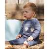 Knitted Jacquard Sweater and Pant Set with Bears, Blue Gray - Mixed Apparel Set - 2