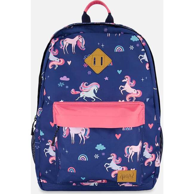 Kids Backpack, Navy Unicorn Print