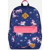 Kids Backpack, Navy Unicorn Print - Backpacks - 1 - thumbnail