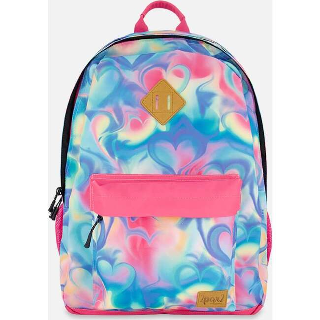 Kids Backpack, Rainbow Heart Print