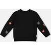 Knit Sweater with Dalmatian and Hearts, Black - Sweaters - 3