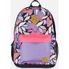 Kids Backpack, Black Retro Flower Print - Backpacks - 1 - thumbnail