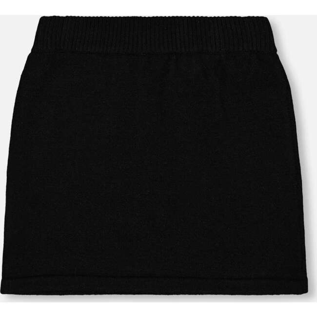 Knitted Skirt with Bear Intarsia, Black - Skirts - 3