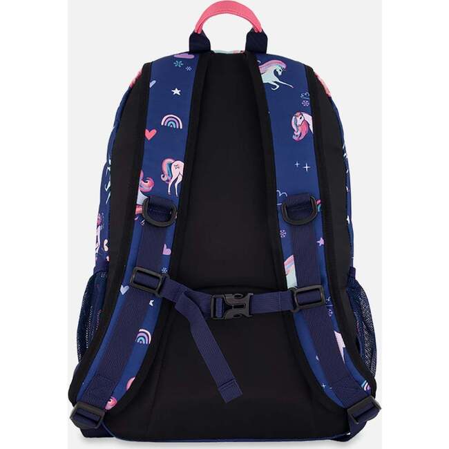 Kids Backpack, Navy Unicorn Print - Backpacks - 3
