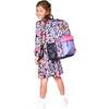 Kids Backpack, Black Retro Flower Print - Backpacks - 2