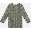 Jersey Tunic Green with Floral Print, Green Flower Print - Tank Tops - 1 - thumbnail