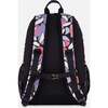 Kids Backpack, Black Retro Flower Print - Backpacks - 3