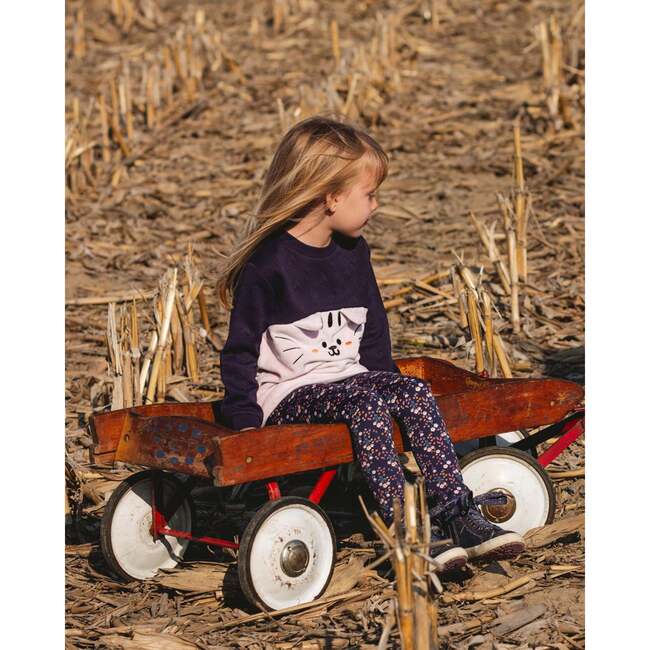 Jersey Leggings, Navy Floral - Leggings - 2