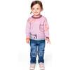 Knit Jacquard Sweater with Cats, Dusty Pink - Sweaters - 3