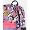 Kids Backpack, Black Retro Flower Print - Backpacks - 4