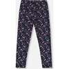 Jersey Leggings, Navy Floral - Leggings - 4