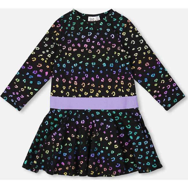 Jersey Dress, Multicolor Leopard Print