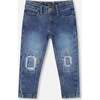 Jeans with Embroideries, Blue Denim - Jeans - 1 - thumbnail