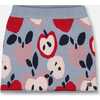 Knit Skirt with Apple Heart Jacquard, Blue and Red - Skirts - 1 - thumbnail