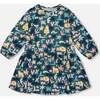 Jersey Dress, Green Cat Print - Dresses - 1 - thumbnail
