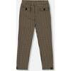 Jacquard Knit Pant with Welt Pocket, Black and Beige - Pants - 1 - thumbnail