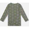 Jersey Tunic Green with Floral Print, Green Flower Print - Tank Tops - 3