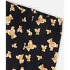 Jersey Leggings Black Teddy Bear Print, Black and Brown - Leggings - 3