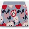 Knit Skirt with Apple Heart Jacquard, Blue and Red - Skirts - 3