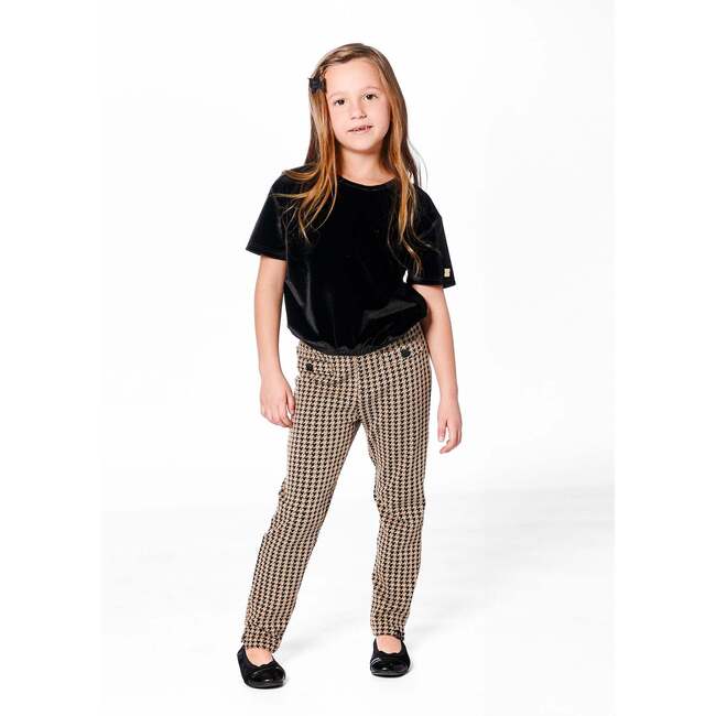 Jacquard Knit Pant with Welt Pocket, Black and Beige - Pants - 2