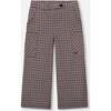 Jacquard Knit Flare Pants with Houndstooth Pattern, Black & Houndstooth - Pants - 1 - thumbnail