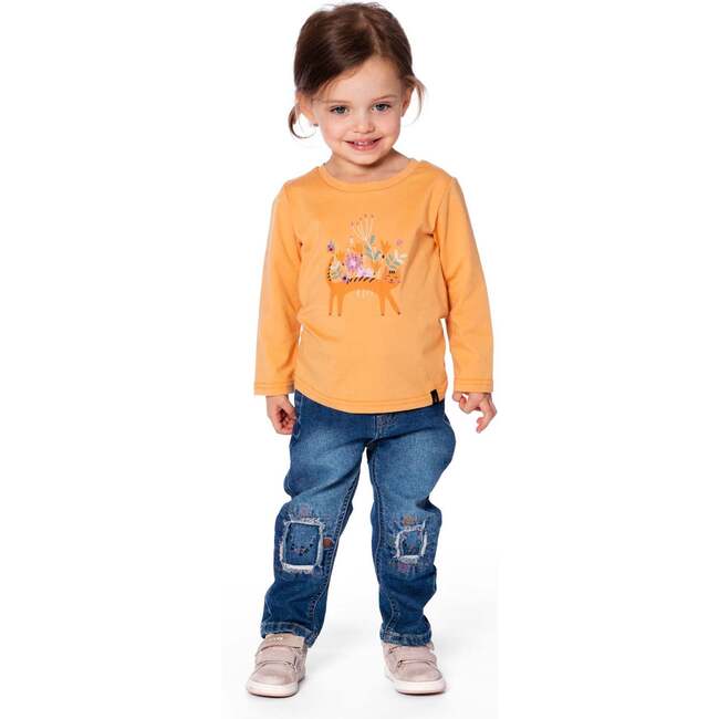 Jeans with Embroideries, Blue Denim - Jeans - 4