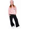 Hooded Knit Cardigan with Unicorn Intarsia, Dusty Pink - Cardigans - 2
