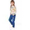 Jeans with Frayed Hems and Floral Embroideries, Blue Denim - Jeans - 3