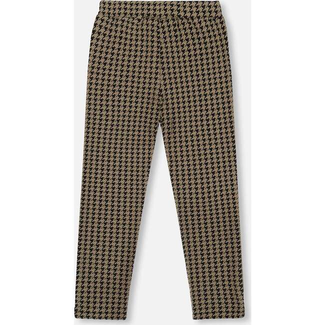 Jacquard Knit Pant with Welt Pocket, Black and Beige - Pants - 3